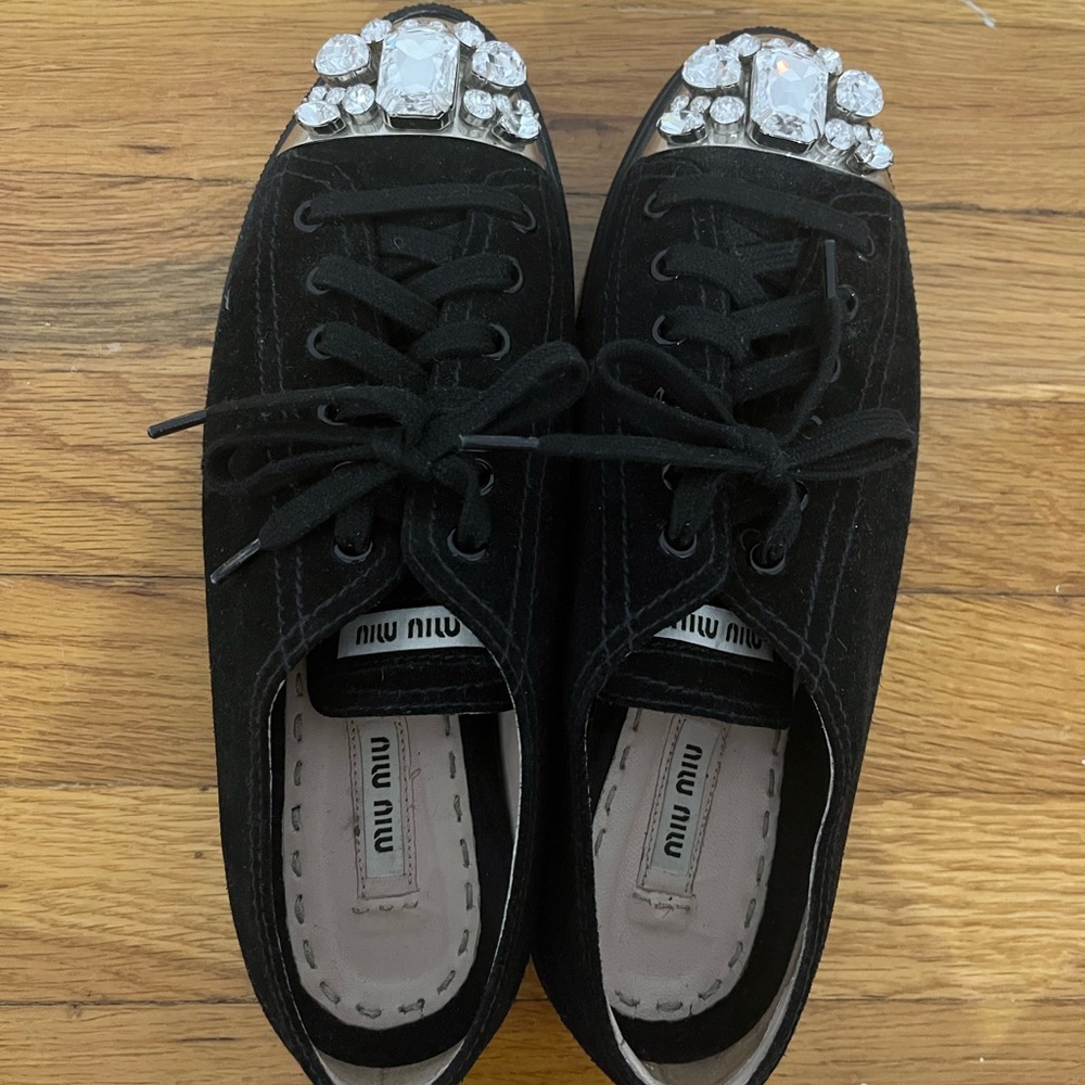 AUTHENTIC CRYSTAL/RHINESTONE PLATFORM MIU MIU SHOES